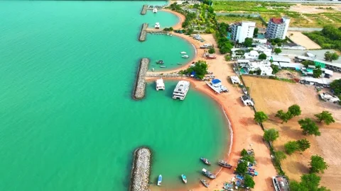 Breakwaters appear as extensive, often linear formations extending. Stock Footage 249727474