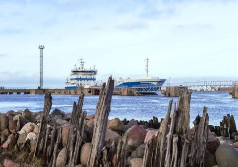 Breakwaters on the coast of the baltic sea Stock Photos