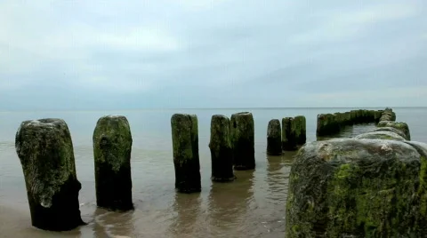 Breakwaters Stock Footage 734165