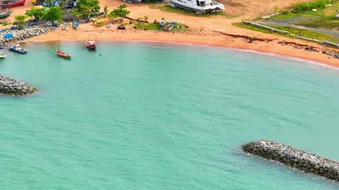 Breakwaters often become ecosystems of their own. Stock Footage 249727593