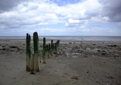 Breakwaters at Sandsend Stock Photos