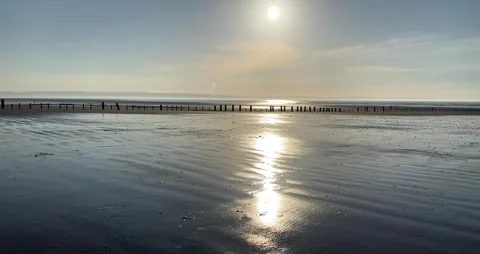 Brean Beach tide out Video stock 149685507