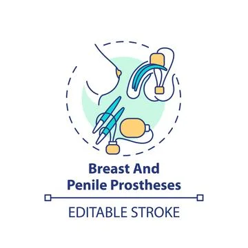 Breast and penile prostheses concept icon イラスト素材