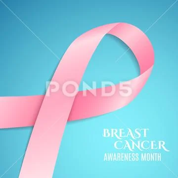Breast cancer awareness icon. Hot pink ribbon - Stock