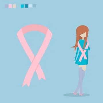 Breast cancer ribbon vector flat Stock Illustration