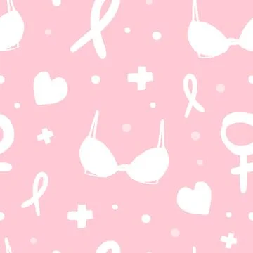 Breast Cancer Seamless Pattern, Endless Pink Repeating Print Can be Used for Stock Illustration