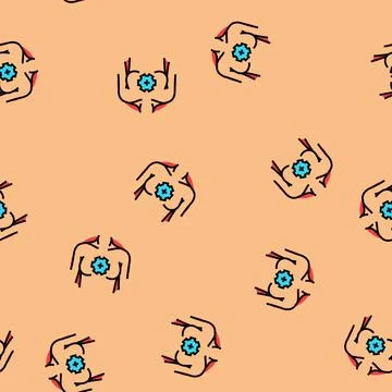 Breast development adolescence puberty vector seamless pattern Stock Illustration