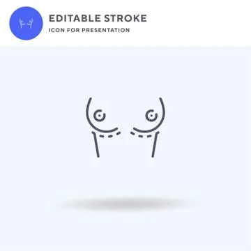 Breast icon vector, filled flat sign, solid pictogram isolated on white, logo Stock Illustration