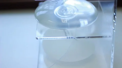 Breast implant display in plastic surgery clinic  Stock Footage 75687435