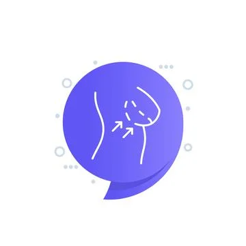 Breast implants icon, linear design Stock Illustration