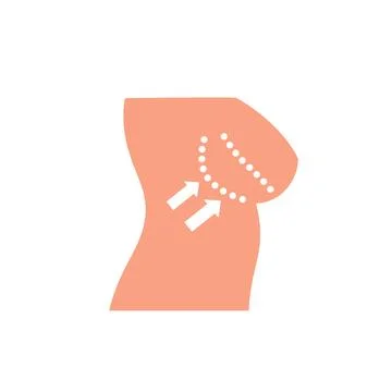 Breast implants vector icon on white Stock Illustration