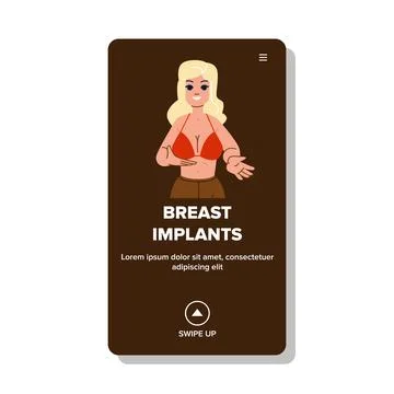 Breast implants woman vector Stock Illustration