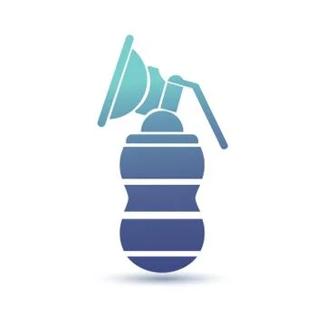 Breast pump icon. White background with shadow design. Vector illustration. Stock Illustration