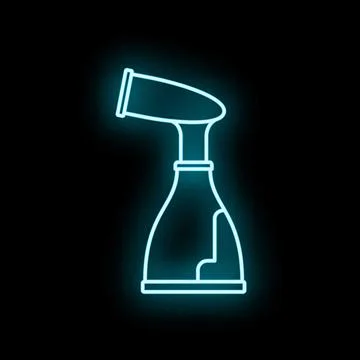 Breast pump neon line glowing icon Ilustración de archivo