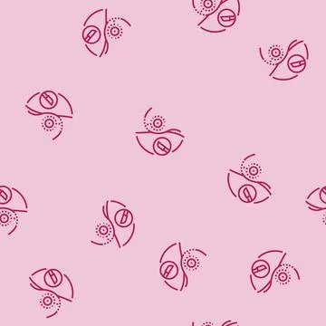 Breast reduction scars surgery line seamless pattern Stock Illustration