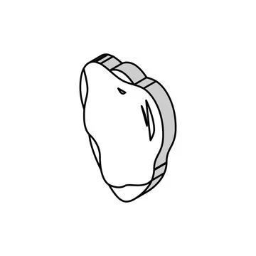 Breast with ribs isometric icon vector illustration Ilustração Stock
