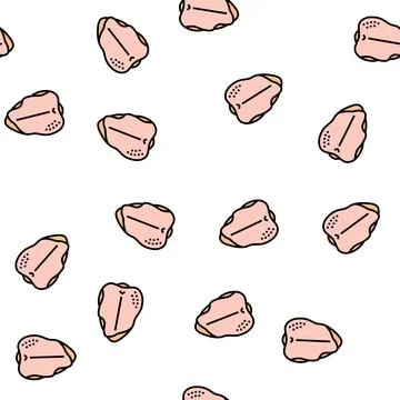 Breast with ribs vector seamless pattern Illustrazione stock