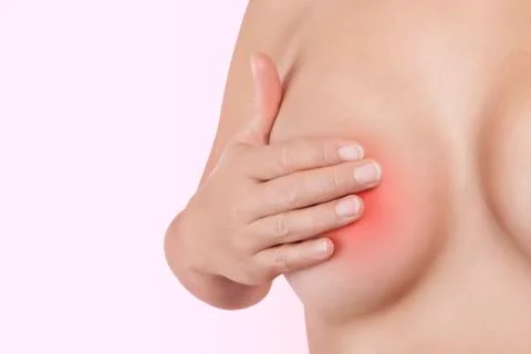 Breast self examination. Stock Illustration