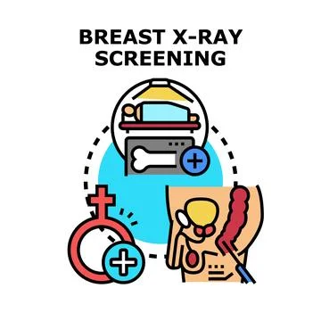 Breast x ray screening preventing cancer disease Stock Illustration