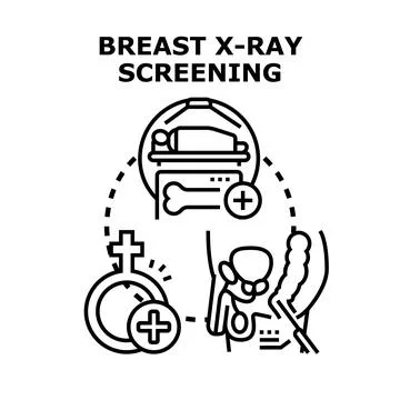 Breast x ray screening preventing cancer disease Stock Illustration