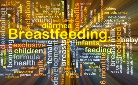 Breastfeeding background concept glowing Illustrazione stock