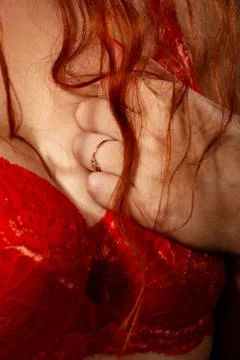 Breasts in bra Stock Photos