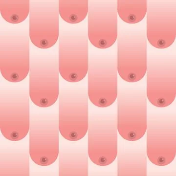Breasts seamless pattern. boobs texture. bosom background. Female breast orna Stock Illustration