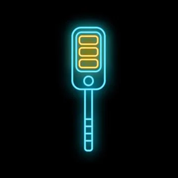 Breath analyzer showing intoxication level neon glow light Stock Illustration