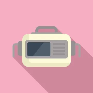 Breath defibrillator icon flat vector. Cardiac patient attack Stock Illustration