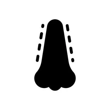 Breath glyph flat icon Stock Illustration