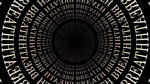 BREATH Keyword Animation, 3D Background Loop. Meditation &amp; Yoga concept. Vídeos de archivo 252080708