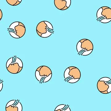 Breath smell vector seamless pattern Stock Illustration