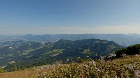 A breath-taking view over the mountain panorama from The Kehlsteinhaus Stock Footage 162126389