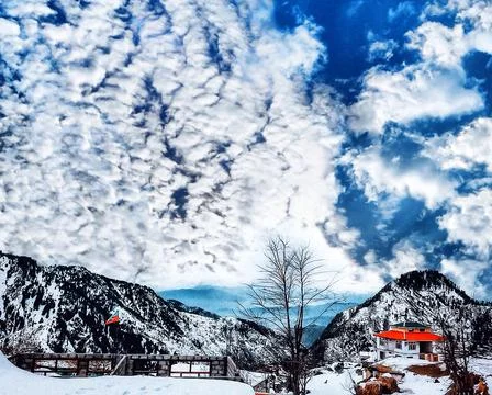 The breath taking view from the summit of  Malam Jabba, Pakistan Stock Photos