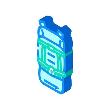 Breathable hiking backpack isometric icon vector illustration Stock Illustration