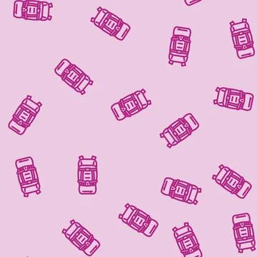 Breathable hiking backpack line vector seamless pattern 库存插图