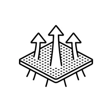 Breathable textile - arrows passing through fabric Stock Illustration