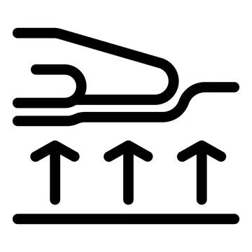 Breathable textile passing airflow test icon showing breathability feature Stock Illustration