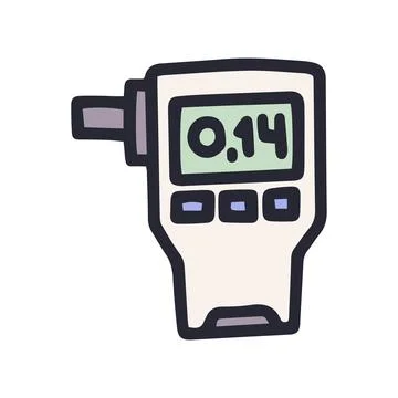 Breathalyzer color vector doodle simple icon design Stock Illustration
