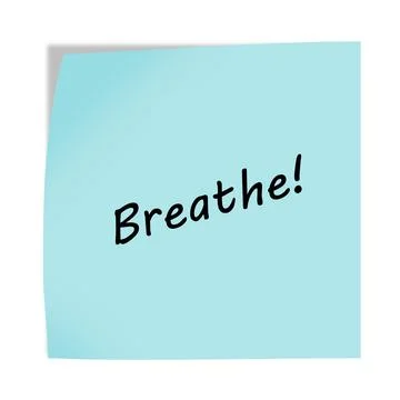 Breathe 3d illustration post note reminder with clipping path Stock Illustration