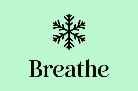 Breathe Snowflake on Green Background Stock-Illustration