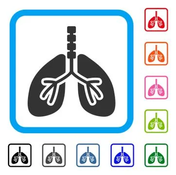 Breathe System Framed Icon Stock Illustration