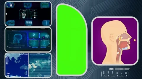 Breathing - Computer Scanning - Human detector - World - blue 02 Stock Footage 62879085