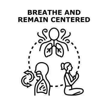Breathing deeply and remaining centered vector illustration Stock Illustration