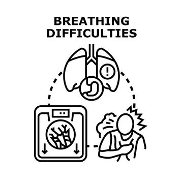 Breathing difficulties concept representing respiratory health problem 스톡 일러스트