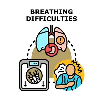 Breathing difficulties concept representing respiratory health problem Stock Illustration