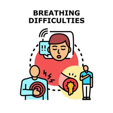 Breathing difficulties medical problem concept illustration Stock Illustration