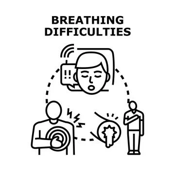 Breathing difficulties medical problem concept illustration Stock Illustration