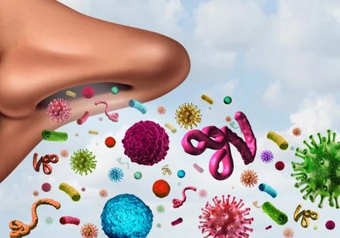 Breathing Disease Concept 스톡 일러스트