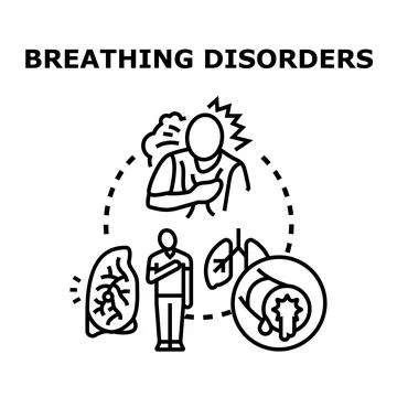 Breathing disorders concept causing respiratory system illness problems Stock Illustration